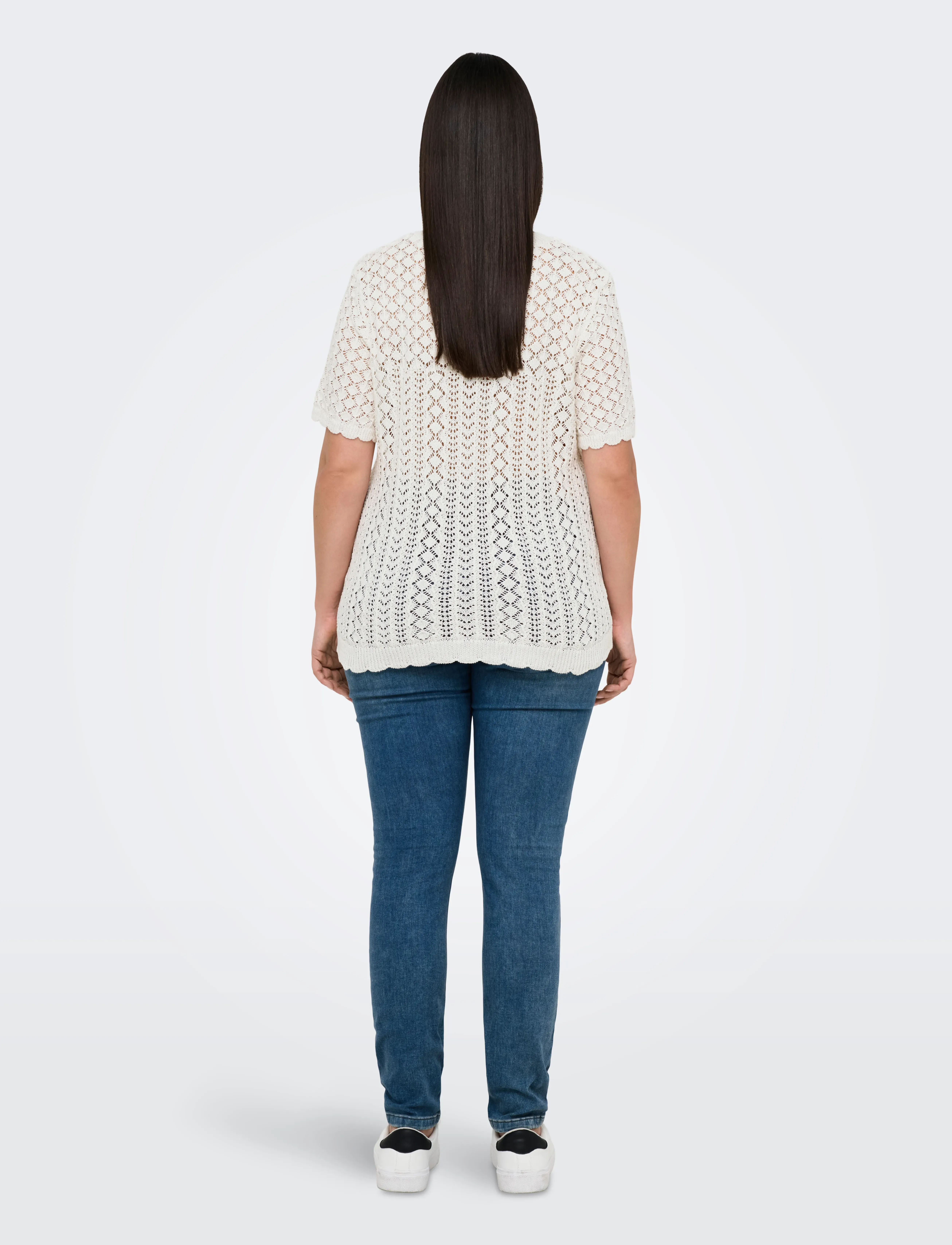 ONLY Carmakoma - CARSAGA LIFE SS O-NECK KNT - ecru - 3