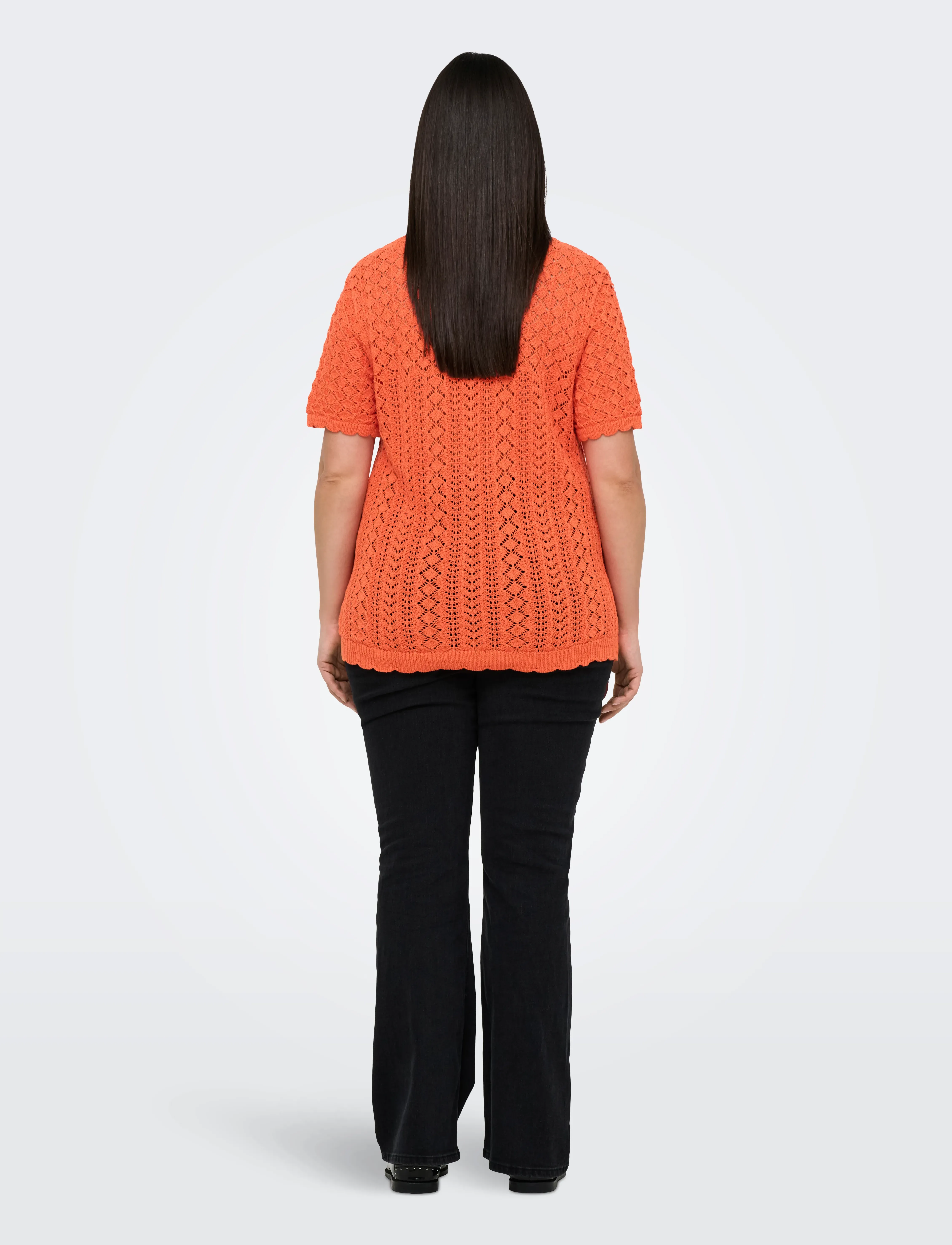 ONLY Carmakoma - CARSAGA LIFE SS O-NECK KNT - melon - 3