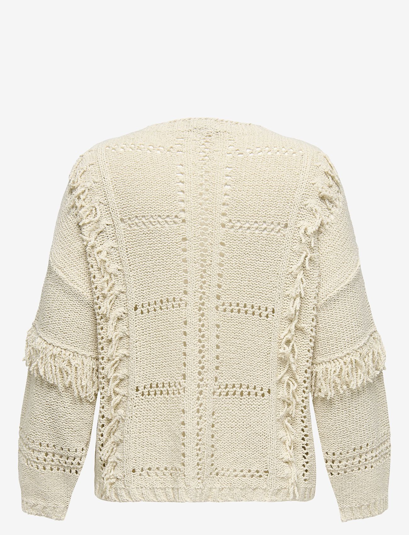 ONLY Carmakoma - CARYRSA LIFE LS FRINGE O-NECK KNT - stickade tröjor - birch - 2