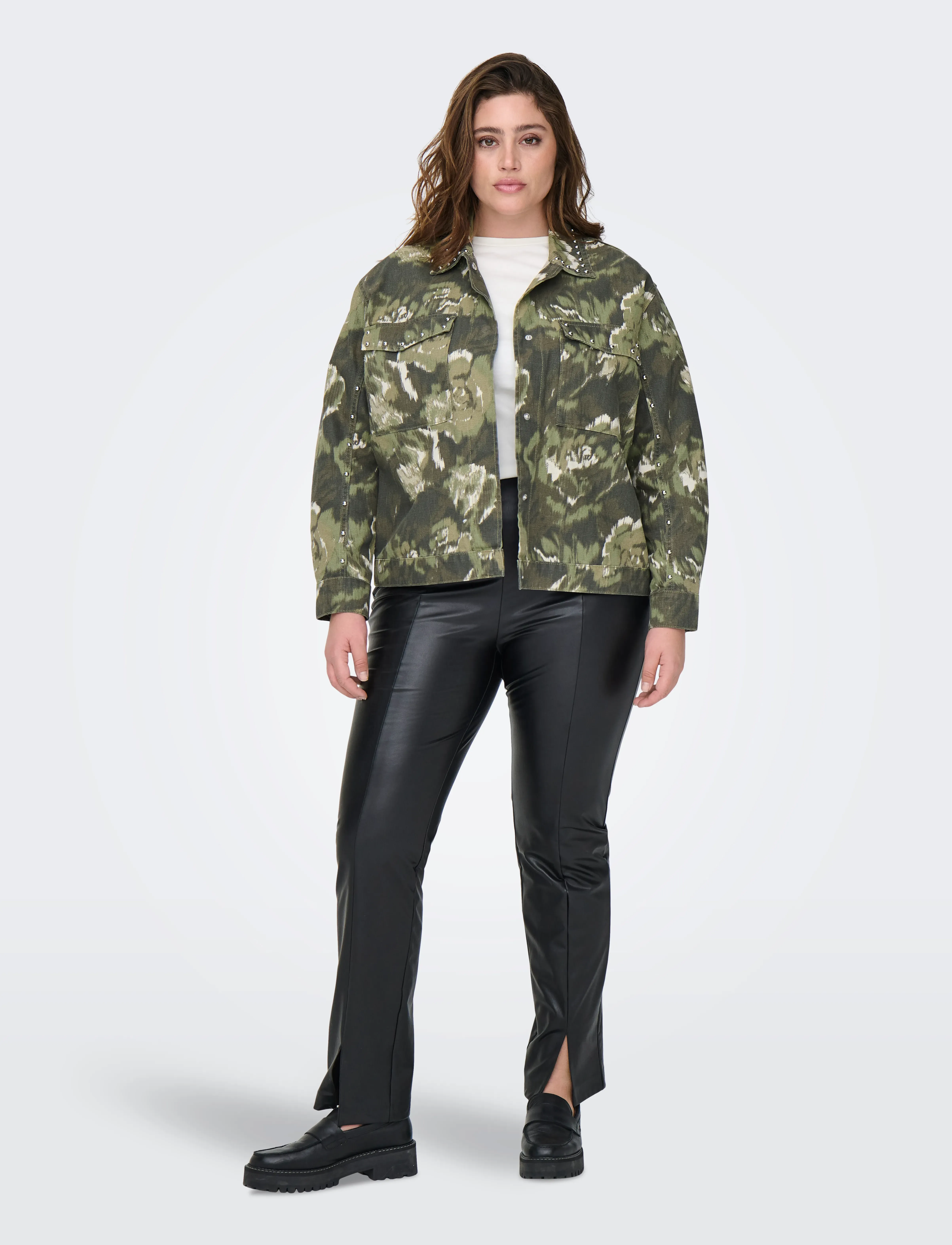 ONLY Carmakoma - CARCAVA AOP JACKET OTW - overtøj - pumice stone - 4
