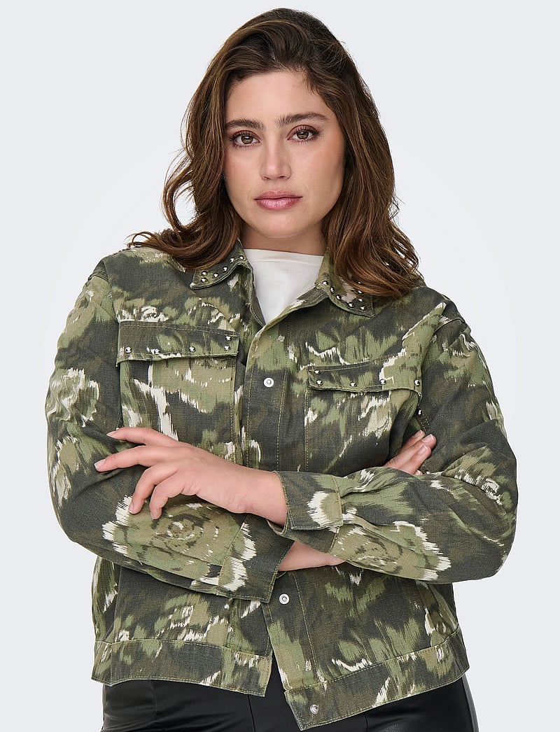 ONLY Carmakoma - CARCAVA AOP JACKET OTW - utility jakid - pumice stone - 5