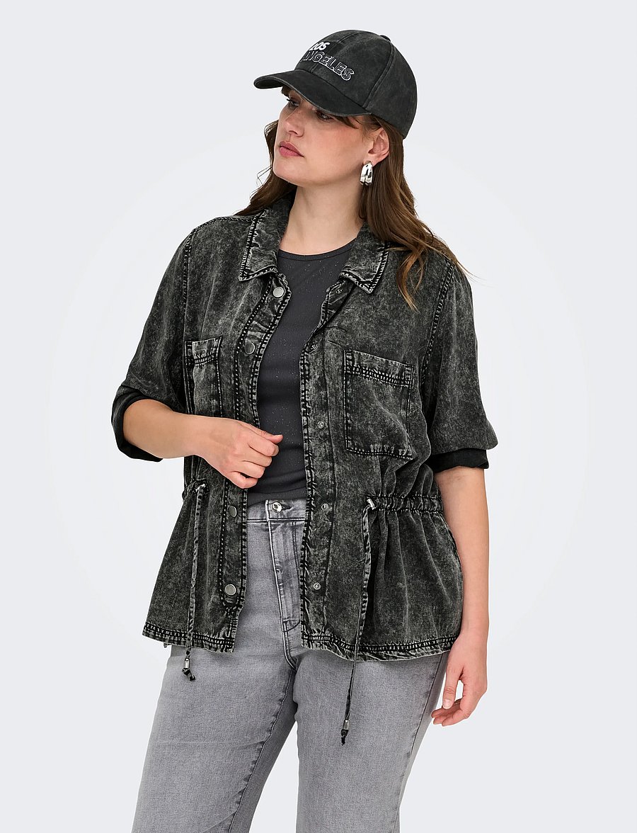 ONLY Carmakoma - CARKENYA LIFE ACID WASH JACKET OTW - black - 0