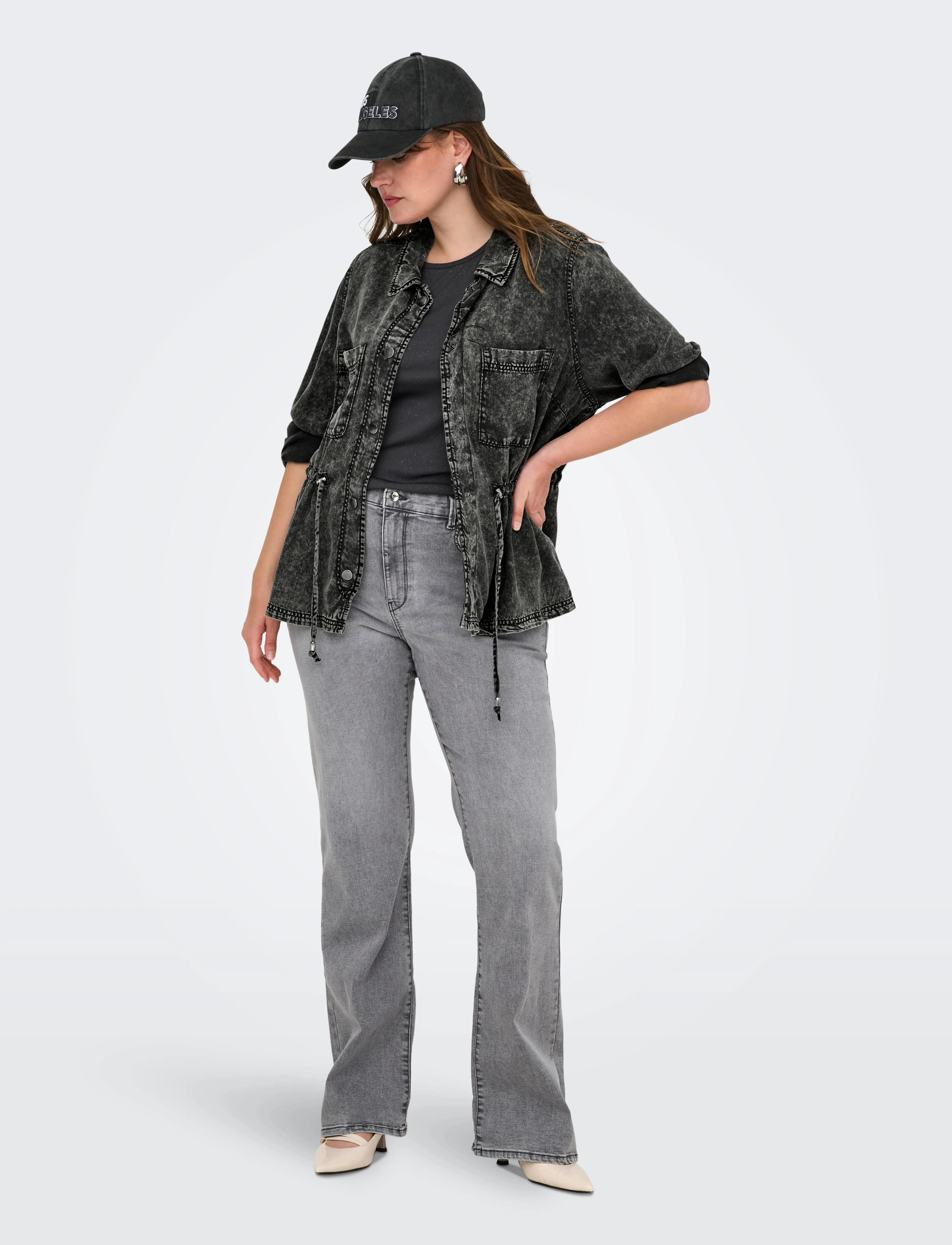 ONLY Carmakoma - CARKENYA LIFE ACID WASH JACKET OTW - black - 4