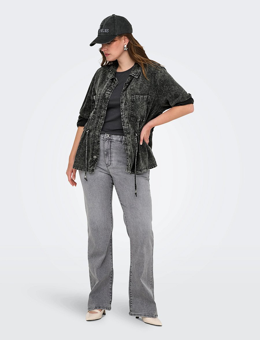 ONLY Carmakoma - CARKENYA LIFE ACID WASH JACKET OTW - black - 4