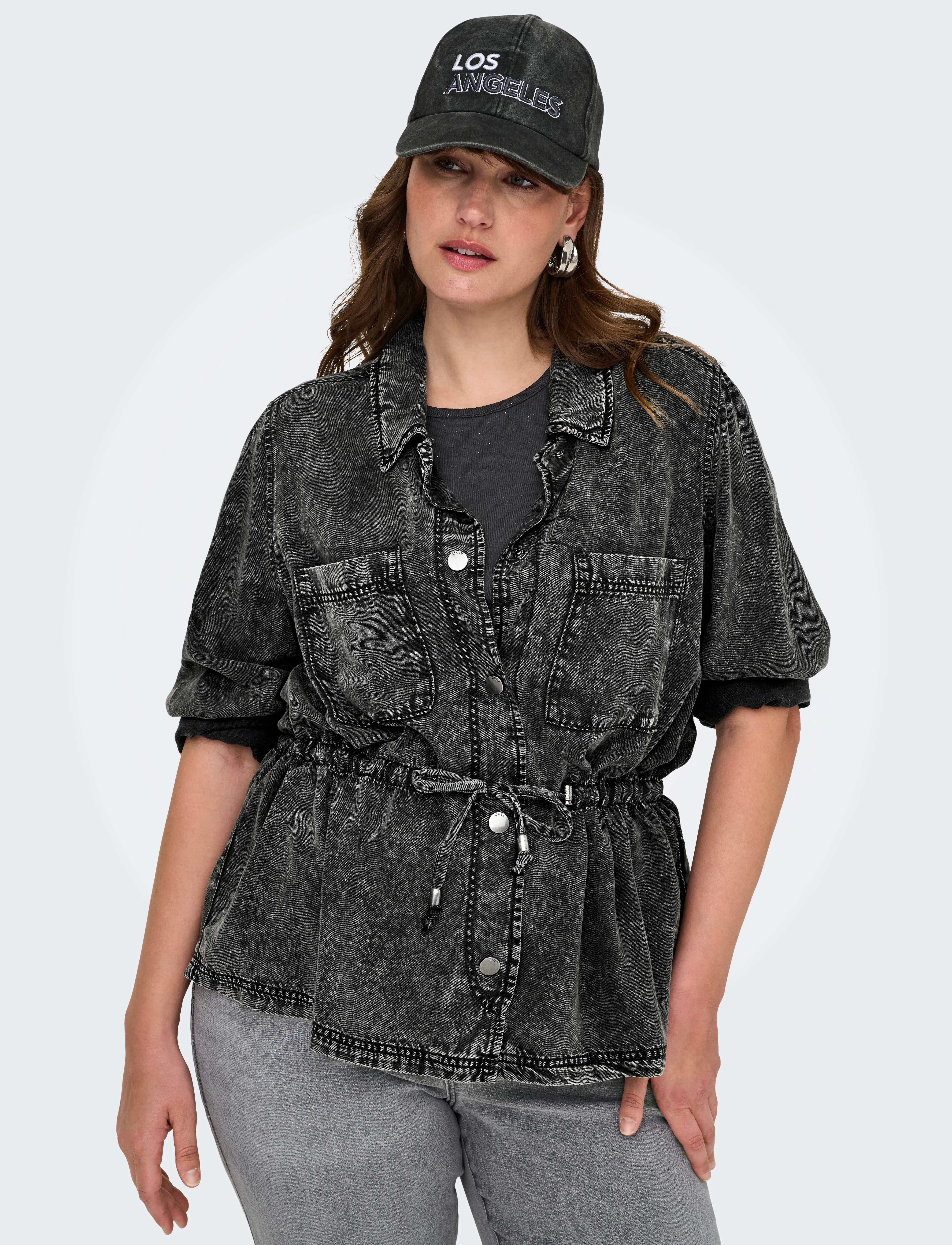 ONLY Carmakoma - CARKENYA LIFE ACID WASH JACKET OTW - black - 5