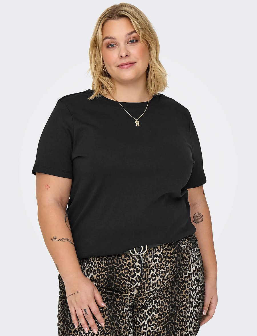 ONLY Carmakoma - CARJEN S/S JEANS TEE JRS NOOS - t-shirts - black - 5