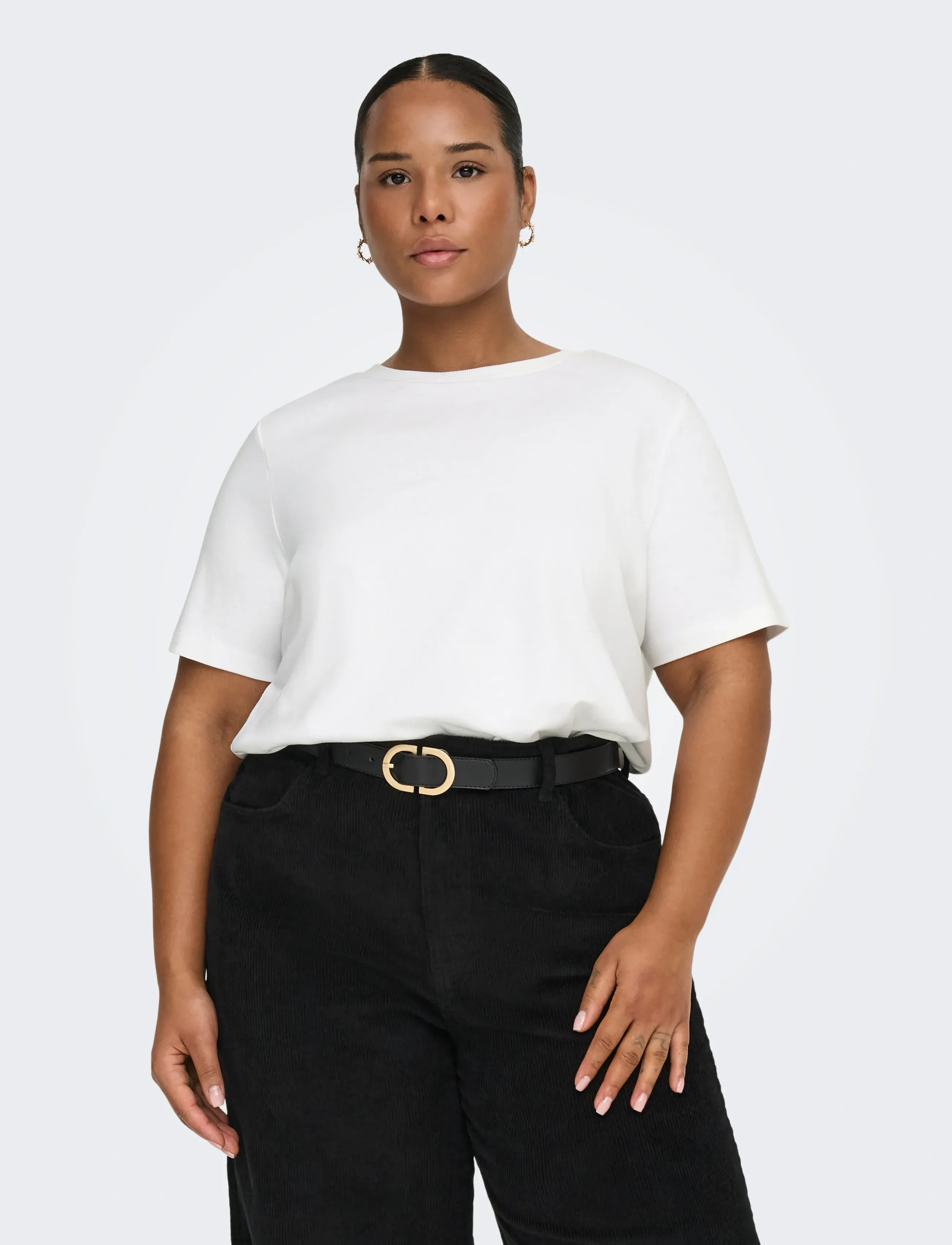 ONLY Carmakoma CARJEN S/S JEANS TEE JRS NOOS - T-shirts & Toppar - BRIGHT WHITE / white