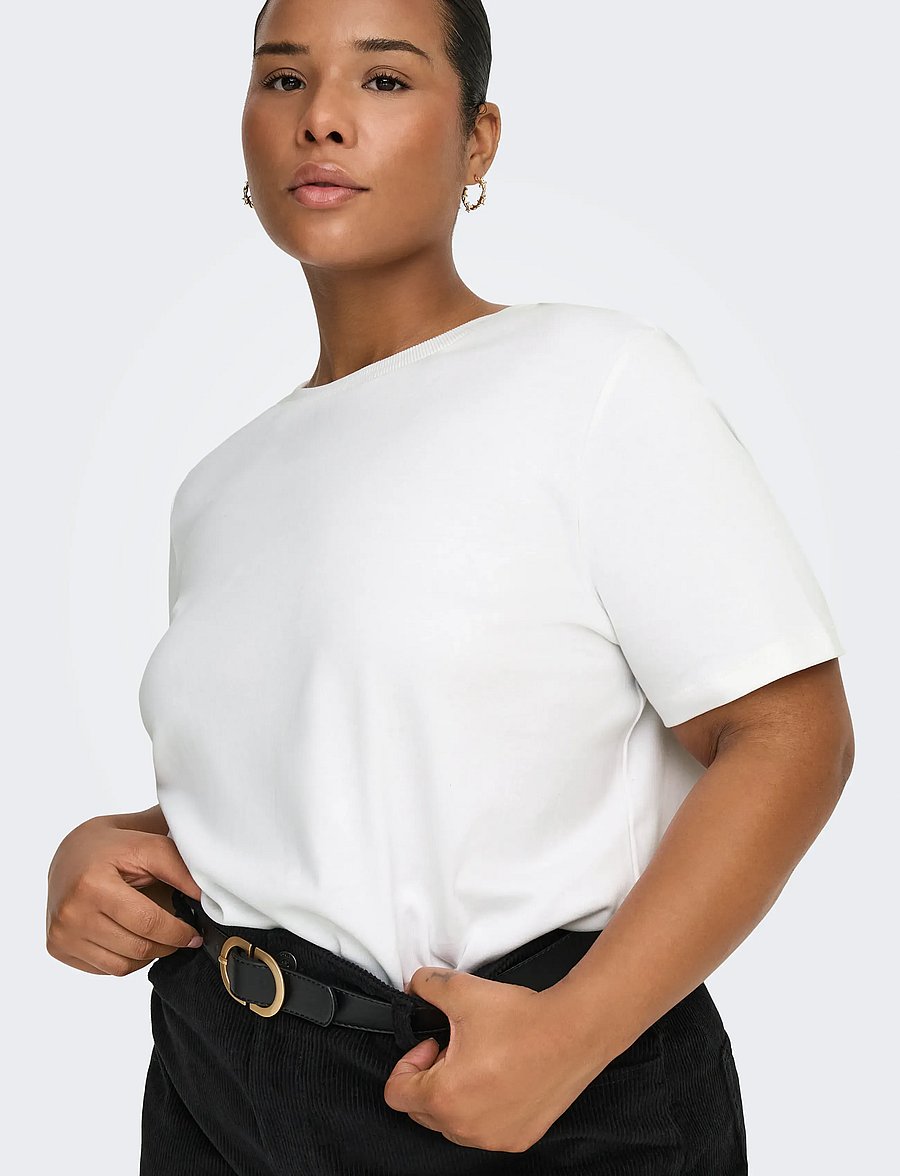 ONLY Carmakoma - CARJEN S/S JEANS TEE JRS NOOS - t-shirts - bright white - 5