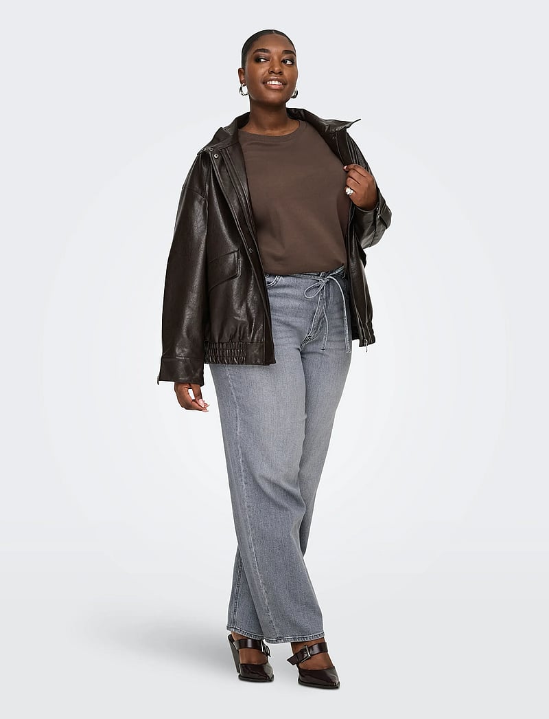 ONLY Carmakoma - CARJEN S/S JEANS TEE JRS NOOS - t-shirts - chocolate martini - 0