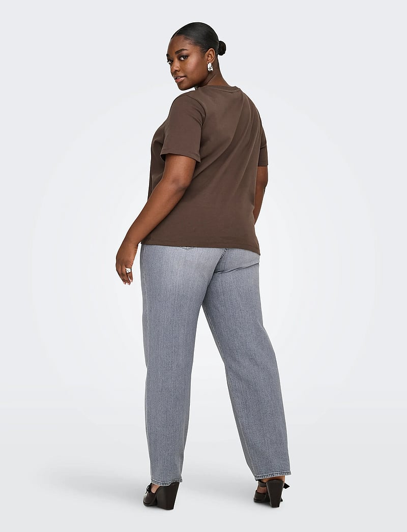 ONLY Carmakoma - CARJEN S/S JEANS TEE JRS NOOS - t-shirts - chocolate martini - 3