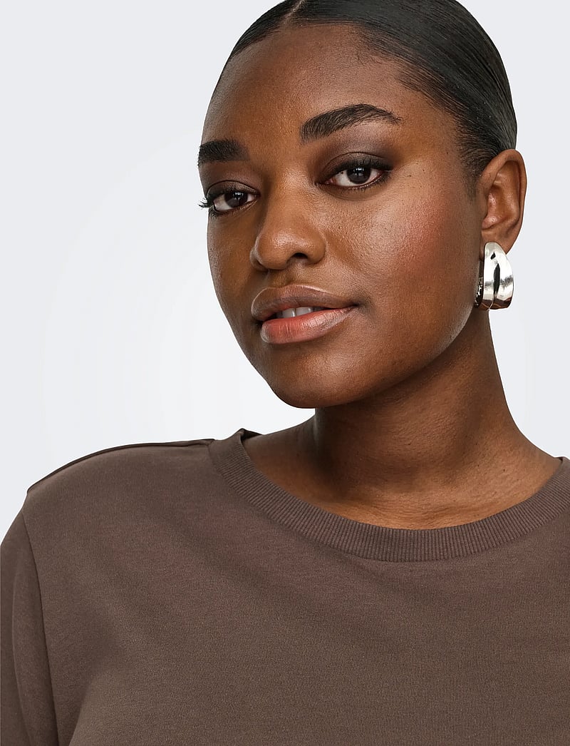 ONLY Carmakoma - CARJEN S/S JEANS TEE JRS NOOS - t-shirts - chocolate martini - 4