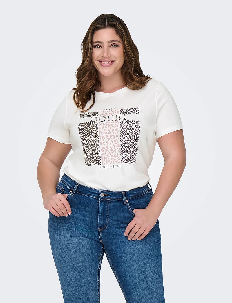 ONLY Carmakoma - CARBRINNA LIFE SS REG TEE JRS - t-shirts - cloud dancer - 0