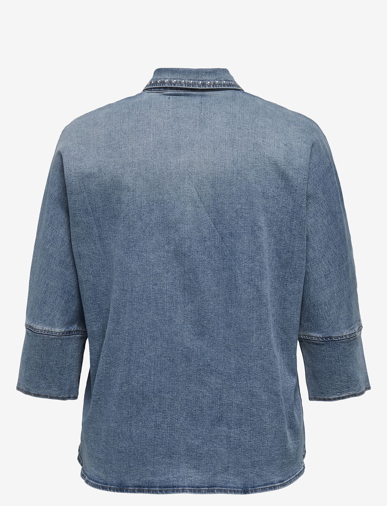 ONLY Carmakoma - CARGRACE 3/4 STUD DNM SHIRT GUA - denimskjorter - medium blue denim - 2
