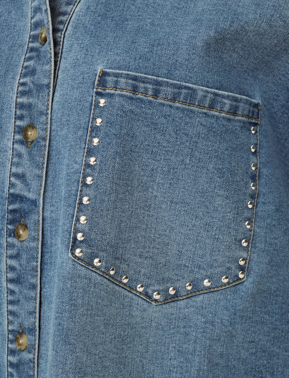 ONLY Carmakoma - CARGRACE 3/4 STUD DNM SHIRT GUA - jeanshemden - medium blue denim - 5