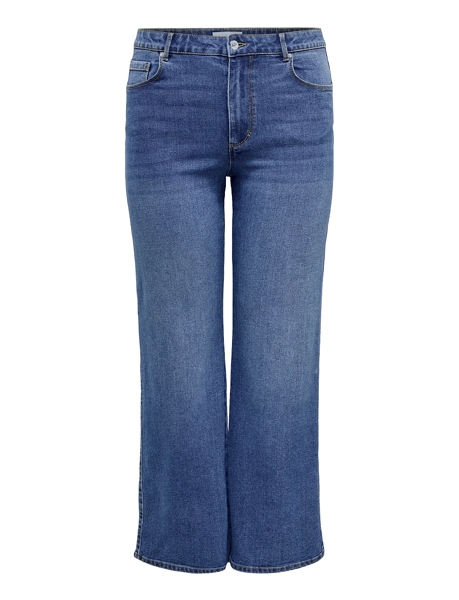 ONLY Carmakoma - CARSNOW HW WIDE DNM JEANS PIM MBD NOOS - brede jeans - medium blue denim - 1
