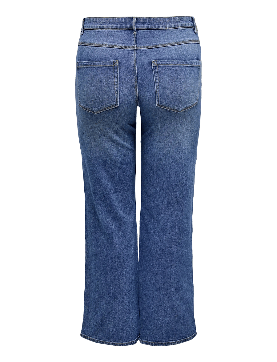 ONLY Carmakoma - CARSNOW HW WIDE DNM JEANS PIM MBD NOOS - brede jeans - medium blue denim - 2
