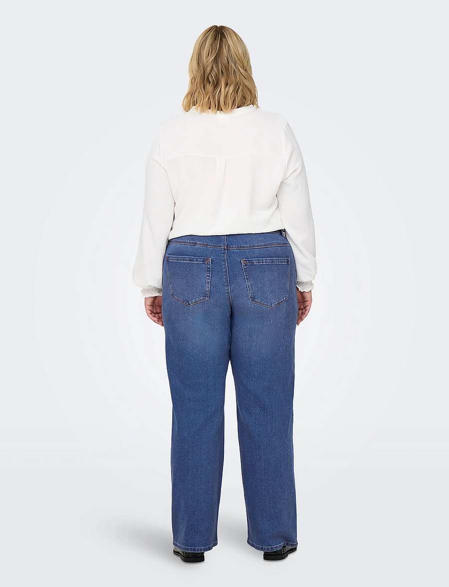 ONLY Carmakoma - CARSNOW HW WIDE DNM JEANS PIM MBD NOOS - brede jeans - medium blue denim - 3