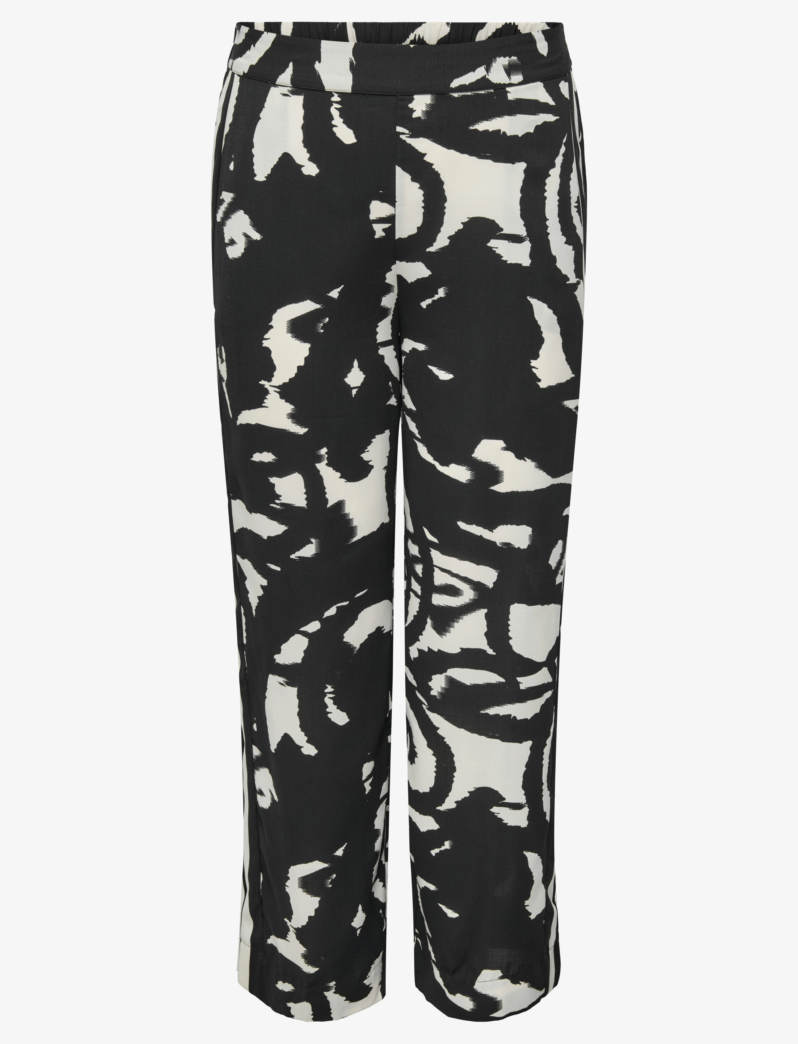 ONLY Carmakoma CARNICON LIFE WIDE PANTS AOP - Püksid - BLACK / black