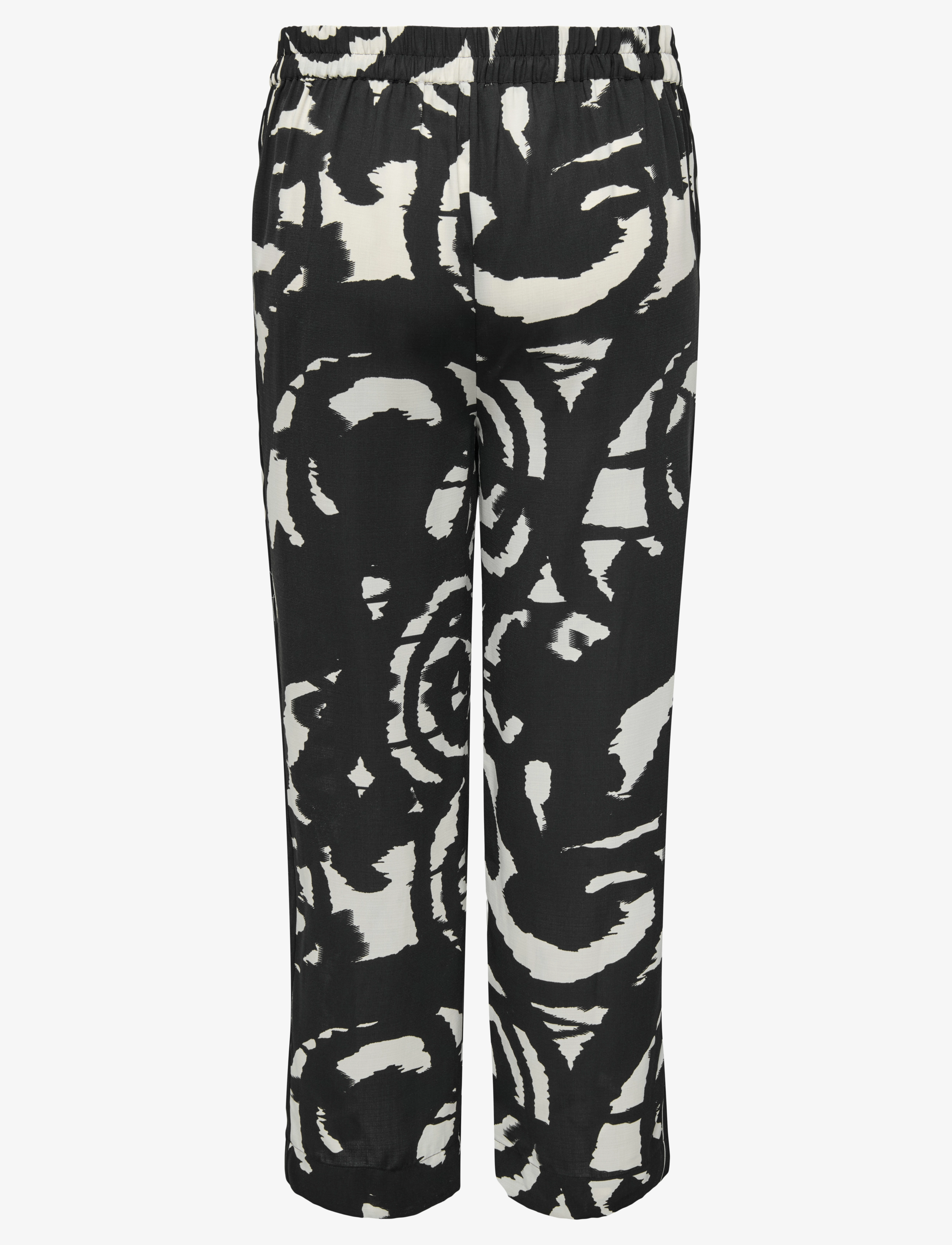 ONLY Carmakoma - CARNICON LIFE WIDE PANTS AOP - buxur með víðum skálmum - black - 2