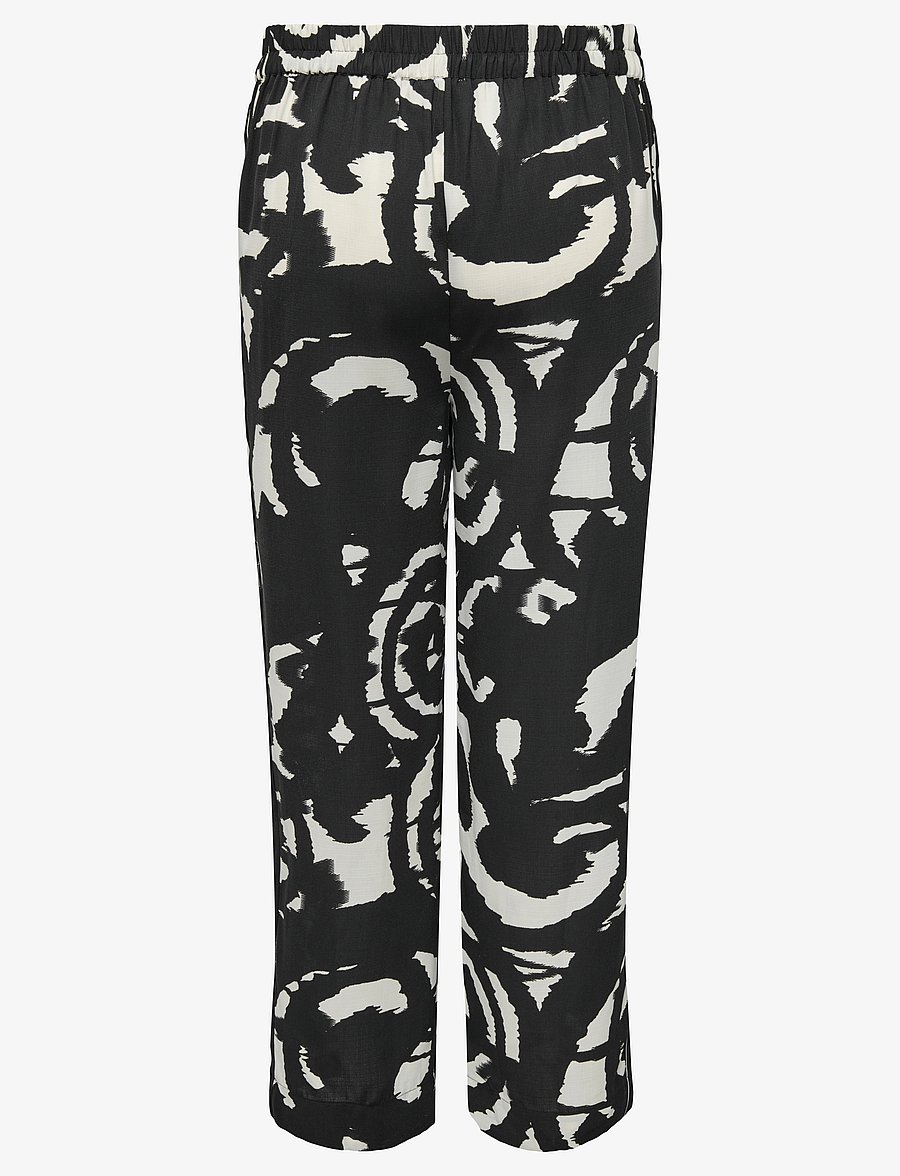 ONLY Carmakoma - CARNICON LIFE WIDE PANTS AOP - vida byxor - black - 2
