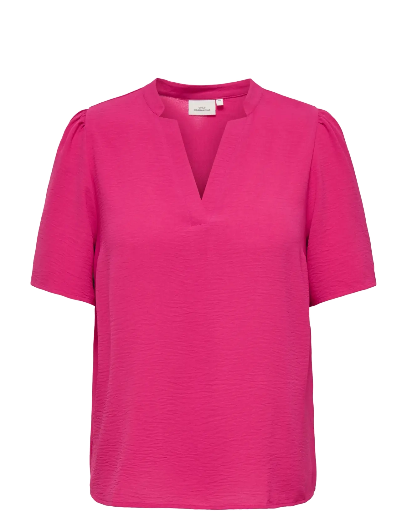 ONLY Carmakoma CARNOEMI 2/4 V-NECK BLOUSE WVN - Plus Size - PINK YARROW / pink/rose