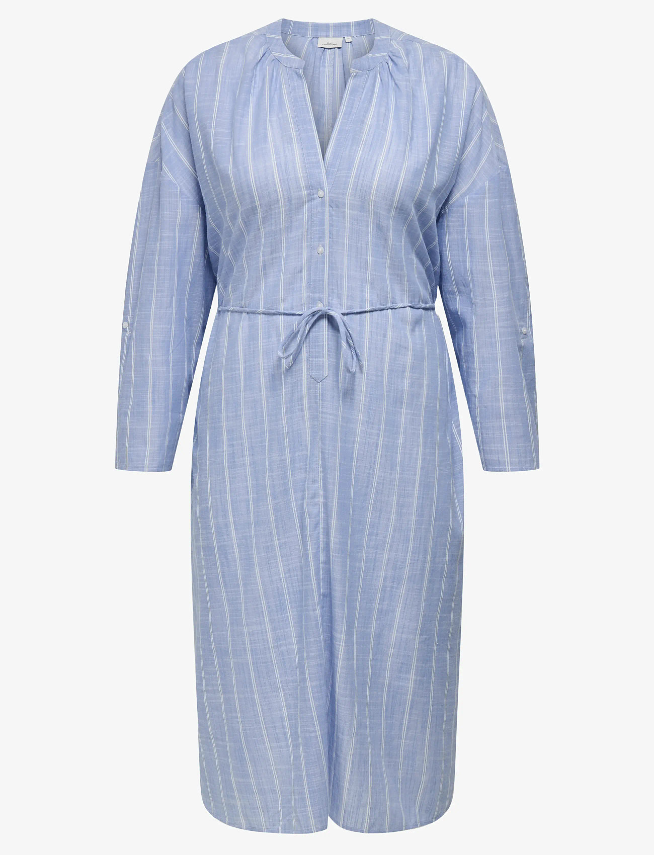 ONLY Carmakoma - CARCATTALINA 3/4 BLK DRESS YD WVN - skjortklänningar - soft chambray - 1