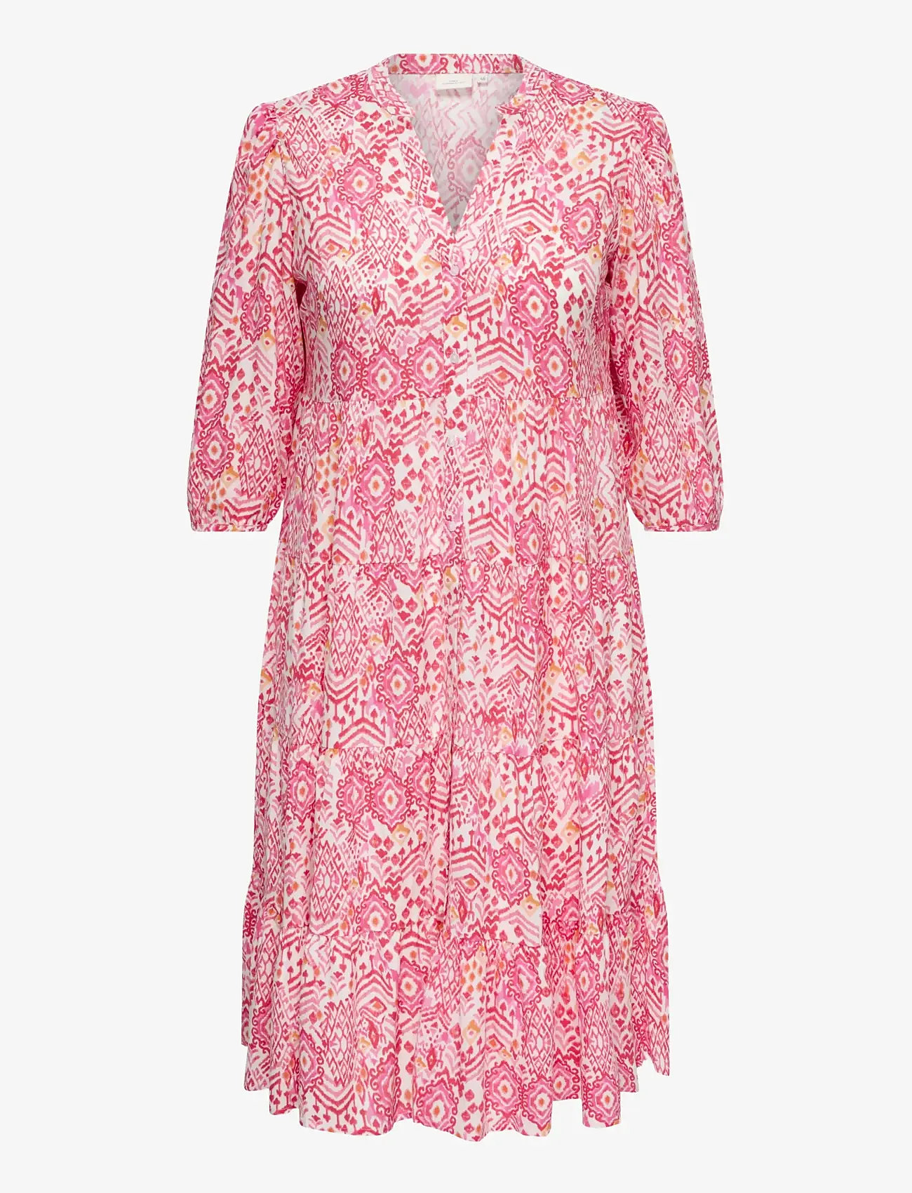 ONLY Carmakoma - CARMILANA 3/4 DRESS WVN NOOS - summer dresses - cloud dancer - 1