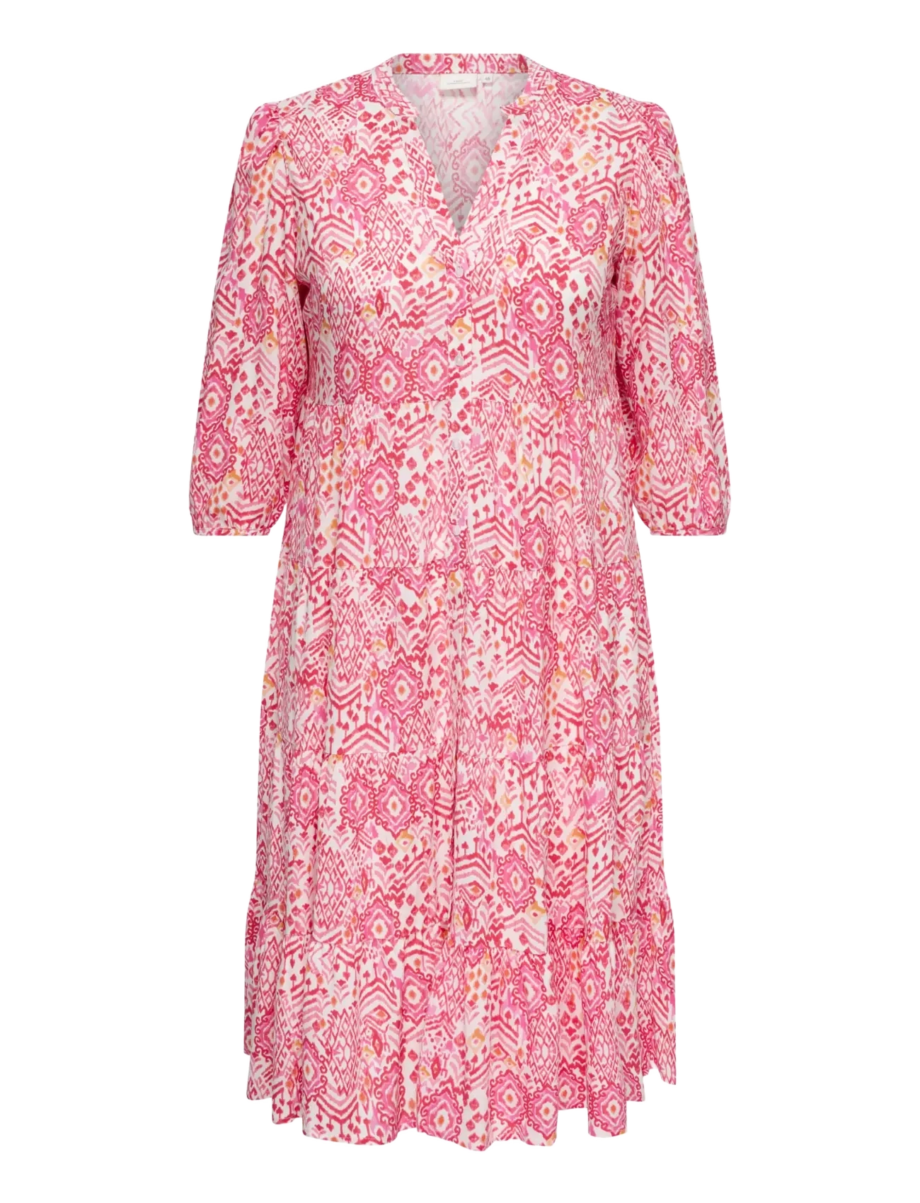 ONLY Carmakoma CARMILANA 3/4 DRESS WVN NOOS - Kjoler - CLOUD DANCER / pink/rose