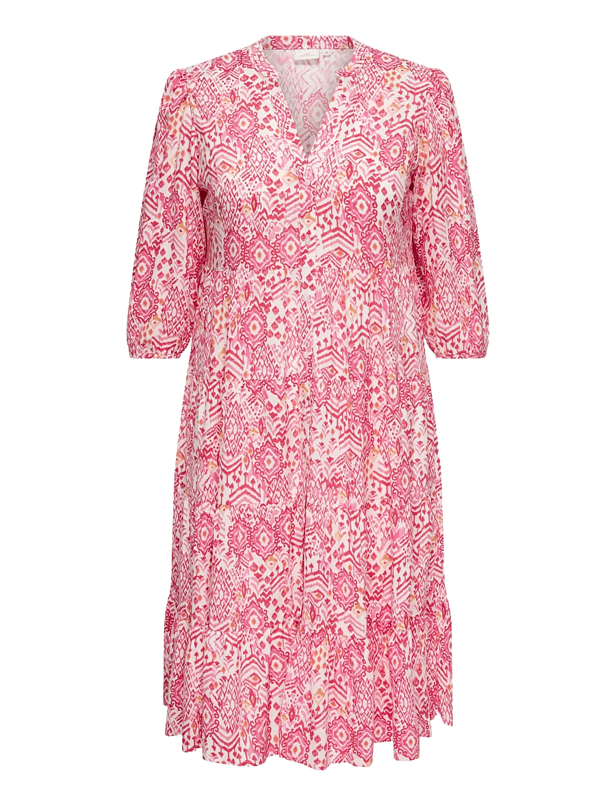ONLY Carmakoma - CARMILANA 3/4 DRESS WVN NOOS - sommerkjoler - cloud dancer - 1