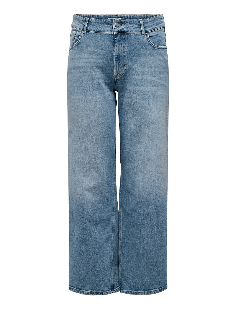 ONLY Carmakoma - CARJUICY HW WIDE LEG REA365 NOOS - brede jeans - medium blue denim - 1