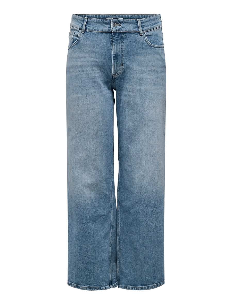 ONLY Carmakoma - CARJUICY HW WIDE LEG REA365 NOOS - brede jeans - medium blue denim - 1