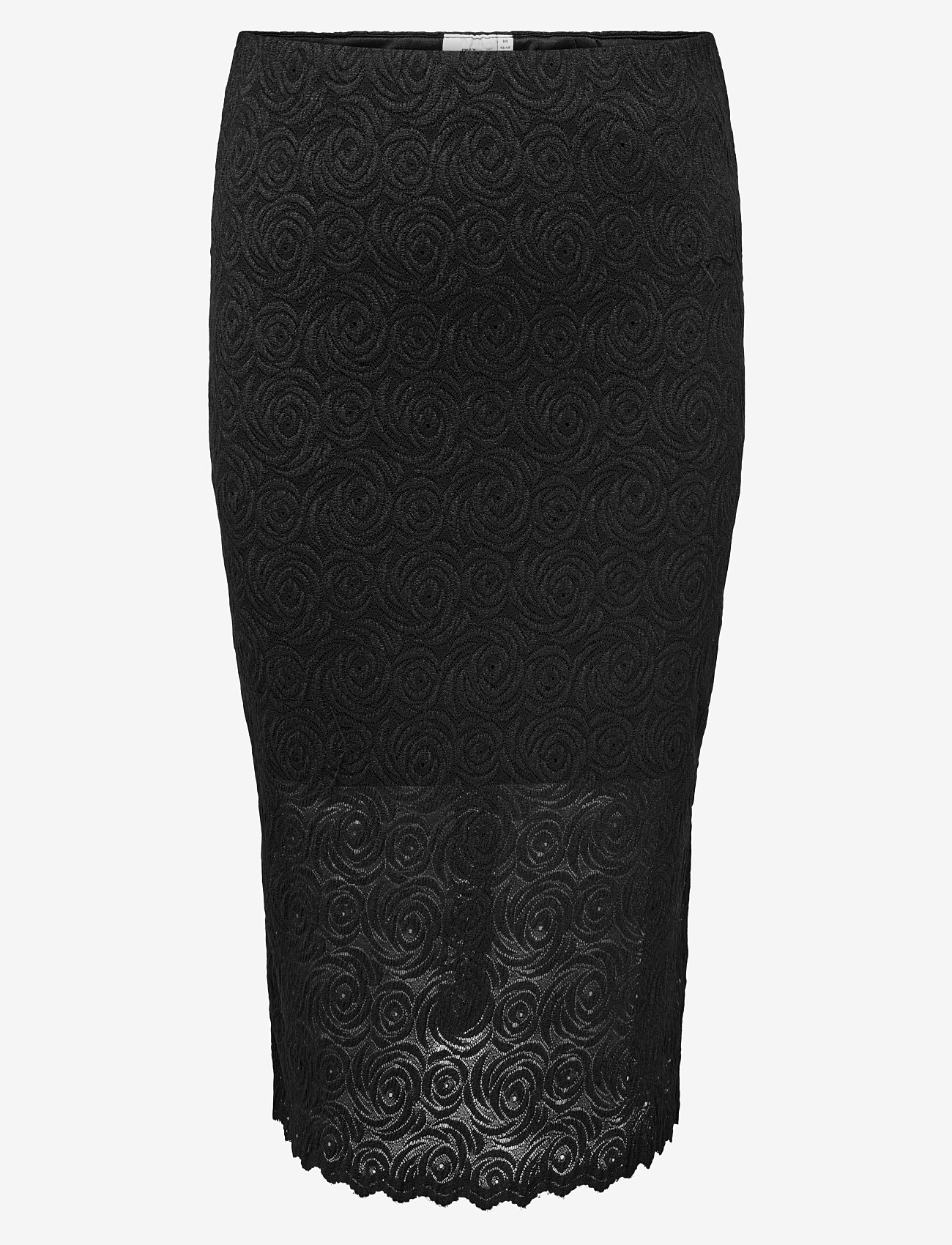 ONLY Carmakoma - CARROSIL CALF LACE SLIT SKIRT JRS - midi-röcke - black - 1