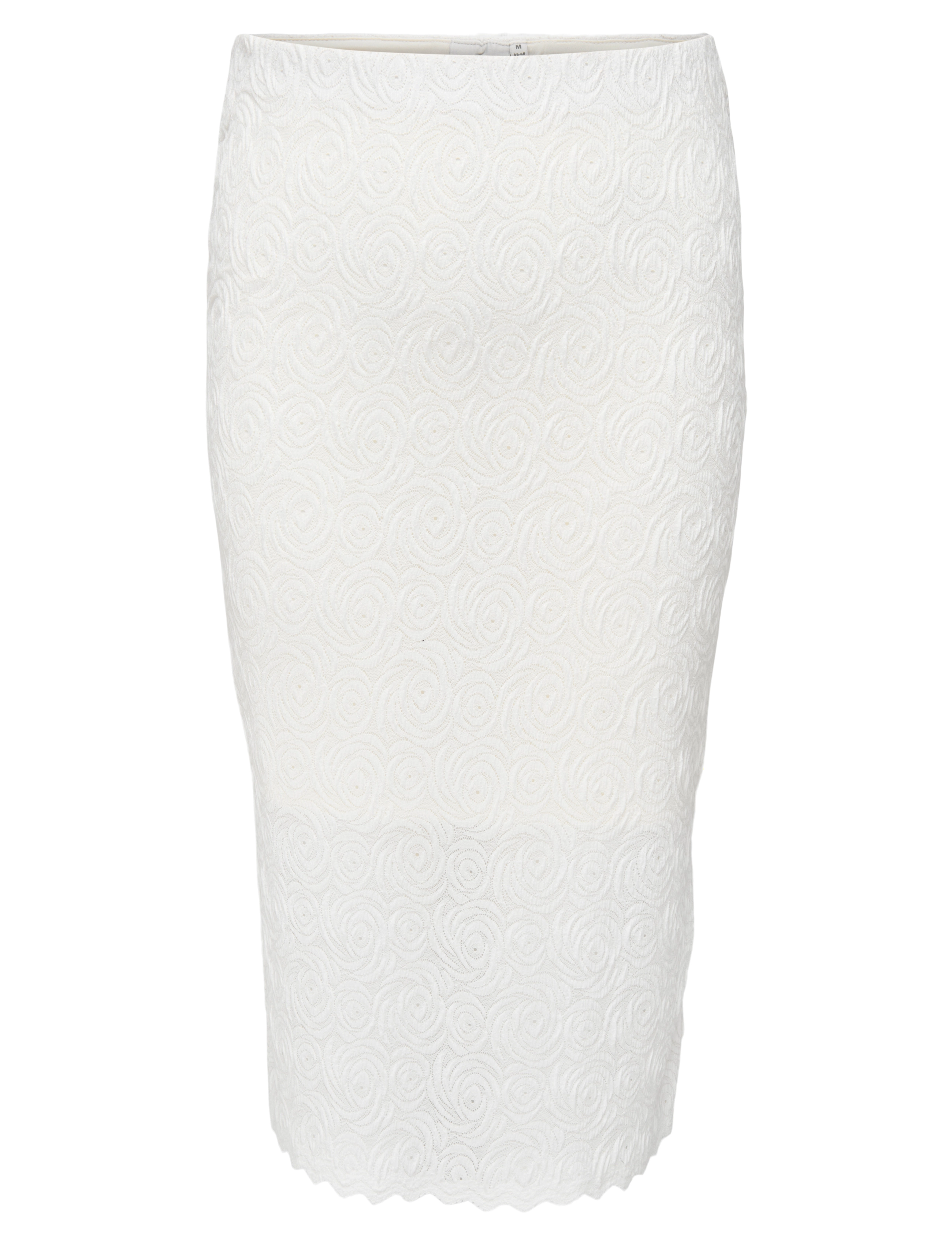 ONLY Carmakoma CARROSIL CALF LACE SLIT SKIRT JRS - Seelikud - CLOUD DANCER / white