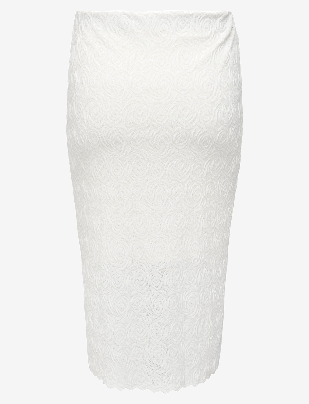 ONLY Carmakoma - CARROSIL CALF LACE SLIT SKIRT JRS - midi kjolar - cloud dancer - 2