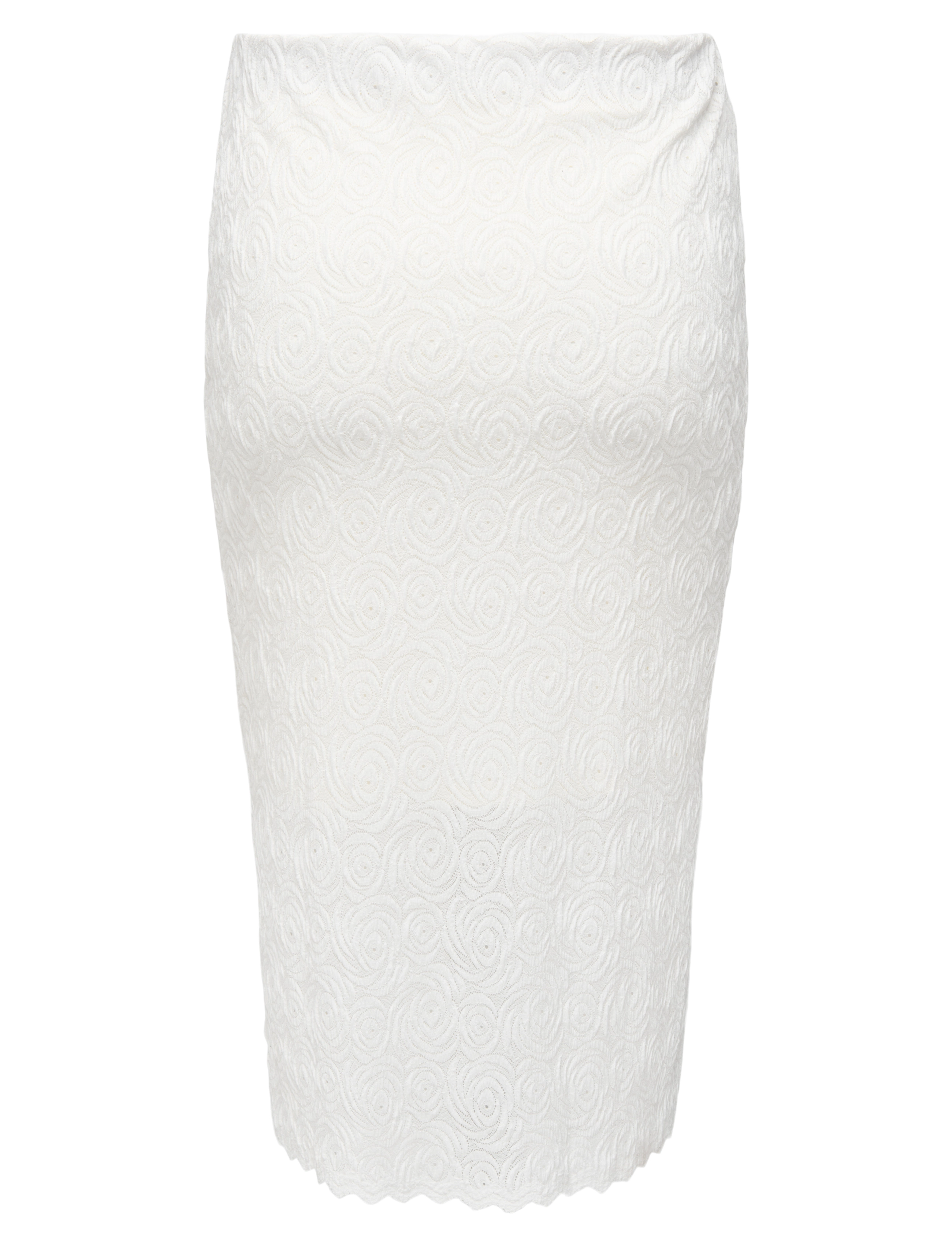 ONLY Carmakoma - CARROSIL CALF LACE SLIT SKIRT JRS - jupes midi - cloud dancer - 2