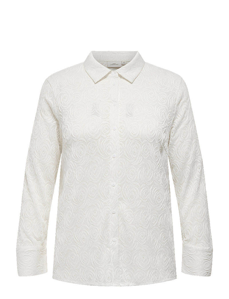ONLY Carmakoma - CARROSIL LS LACE SHIRT JRS - langärmlige hemden - cloud dancer - 1