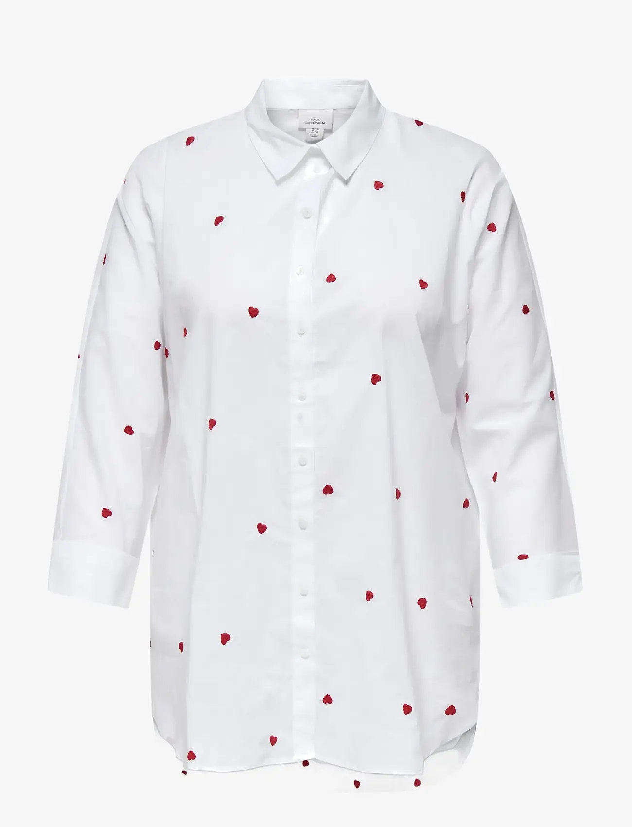ONLY Carmakoma - CARNEW LINA GRACE LS EMB SHIRT WVN NOOS - langärmlige hemden - bright white - 1