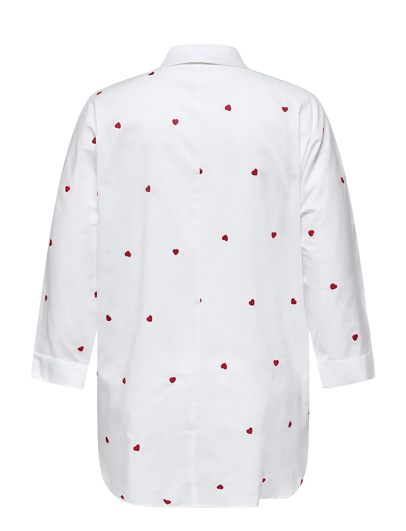ONLY Carmakoma - CARNEW LINA GRACE LS EMB SHIRT WVN NOOS - langärmlige hemden - bright white - 2
