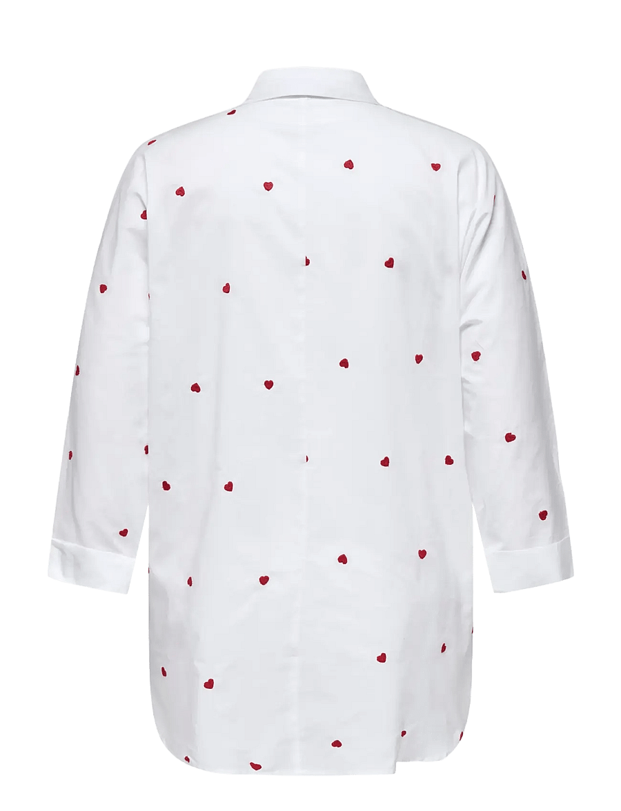 ONLY Carmakoma - CARNEW LINA GRACE LS EMB SHIRT WVN NOOS - bright white - 2
