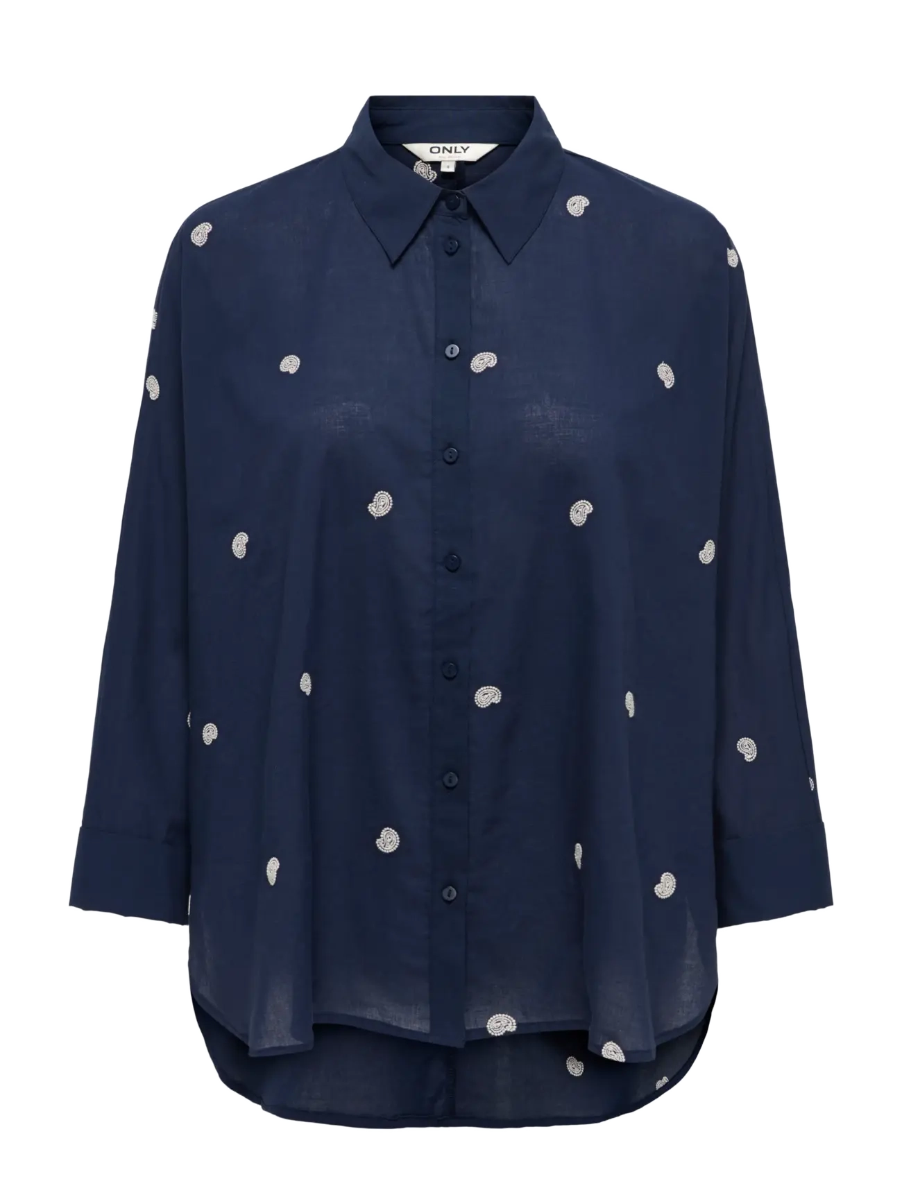 ONLY CARMAKOMA Carnew Lina Grace Ls Emb Shirt Wvn Noos Navy - 44 - Damen