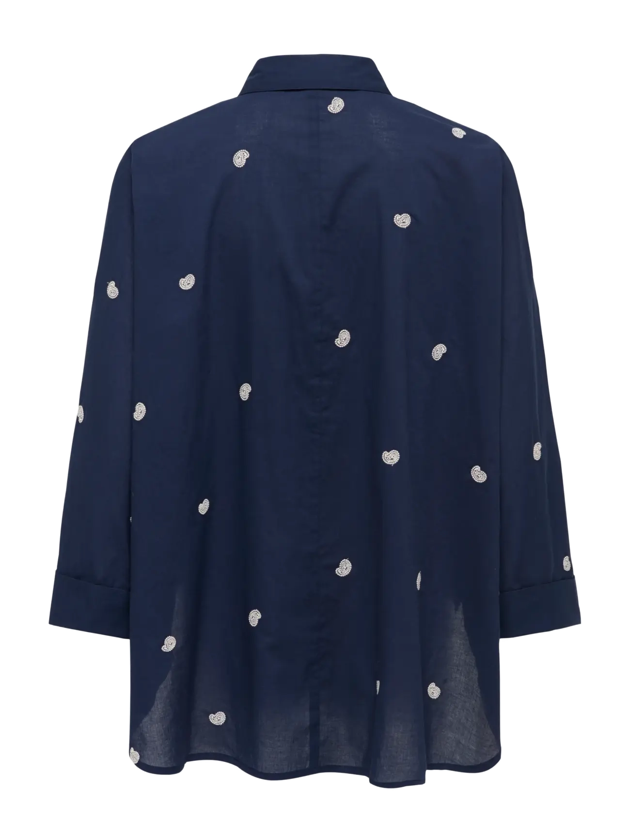 ONLY Carmakoma - CARNEW LINA GRACE LS EMB SHIRT WVN NOOS - långärmade skjortor - navy blazer - 1