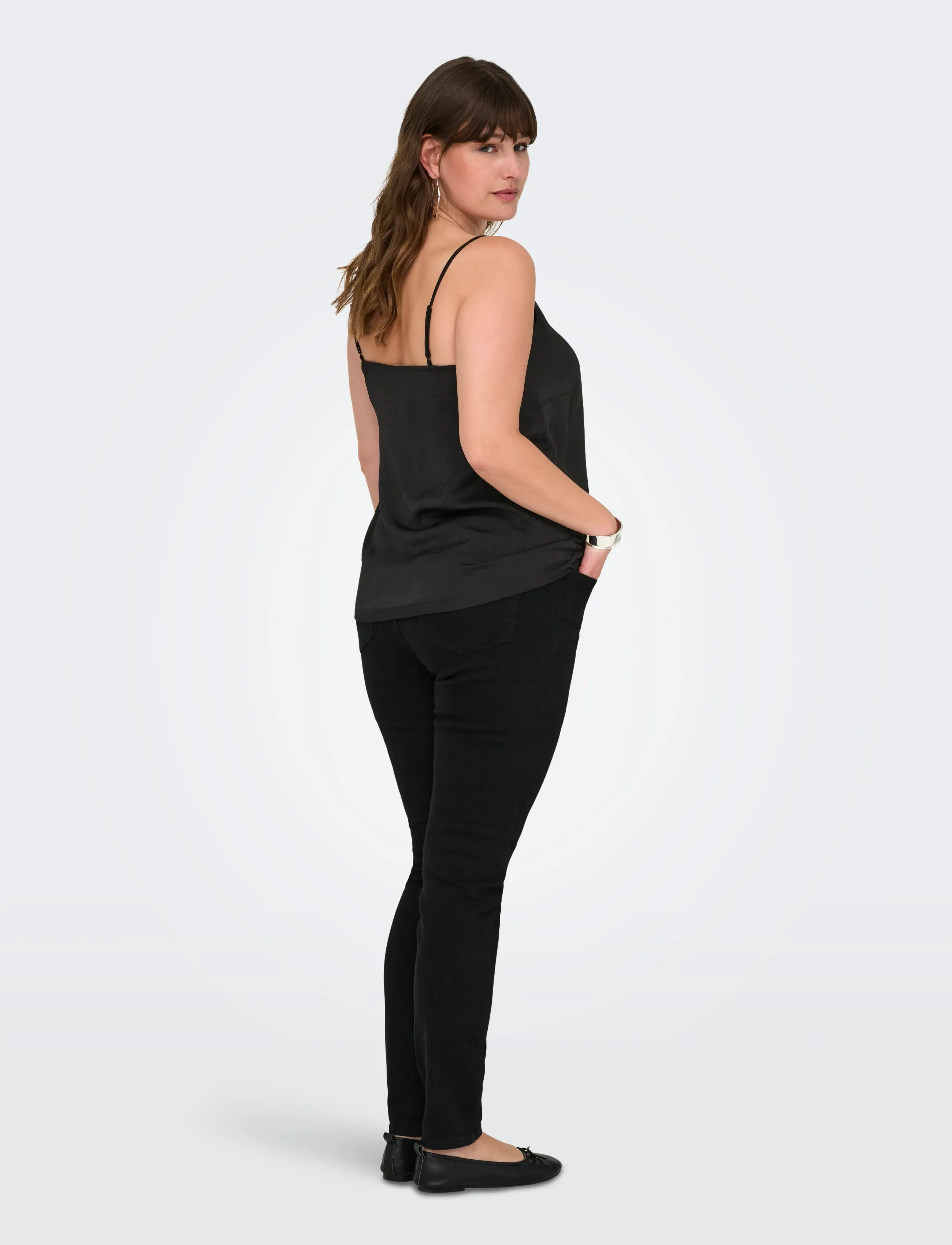 ONLY Carmakoma - CARDEBBIE SINGLET WVN NOOS - sleeveless tops - black - 3