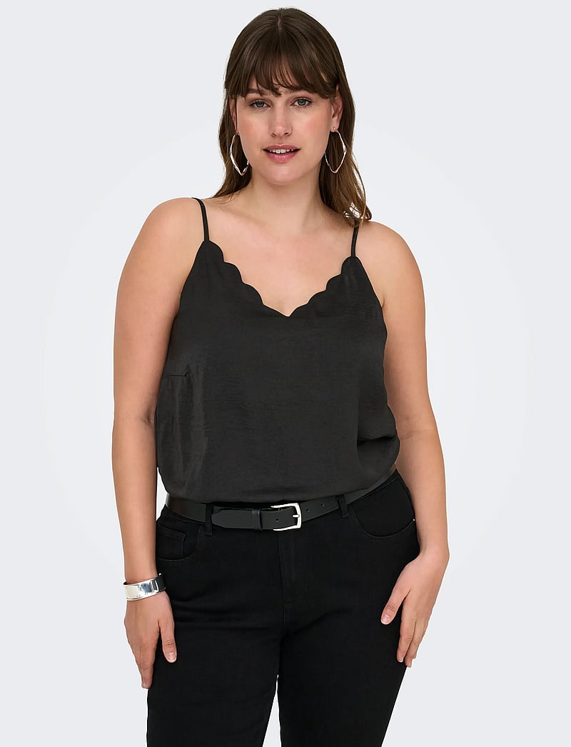 ONLY Carmakoma - CARDEBBIE SINGLET WVN NOOS - linnen - black - 5