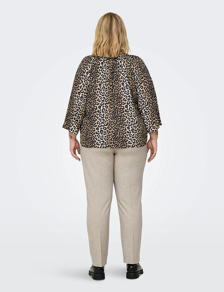 ONLY Carmakoma - CARNOVA LIFE 3/4 TOP AOP - kurzärmelige blusen - timber wolf - 3