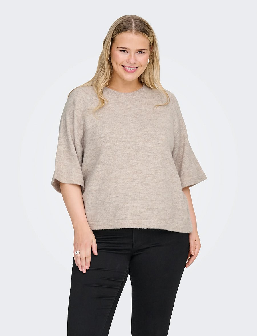 ONLY Carmakoma - CARSIMONI 3/4 PULLOVER KNT NOOS - pullover - pumice stone - 0