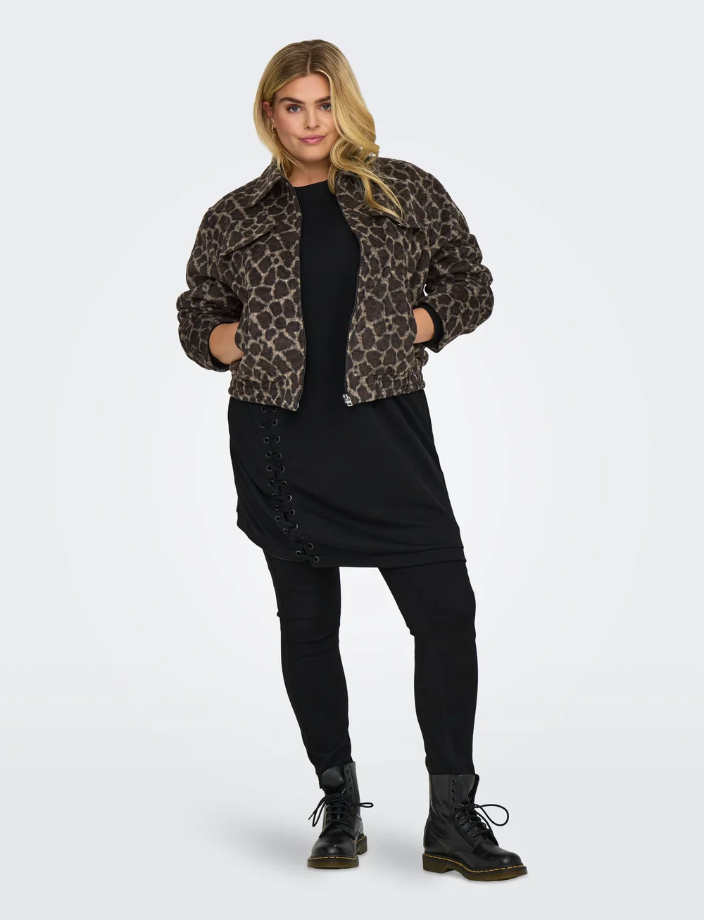 ONLY Carmakoma - CAREMILIA LEO BOMBER JACKET OTW - sügisjakid - chocolate torte - 5