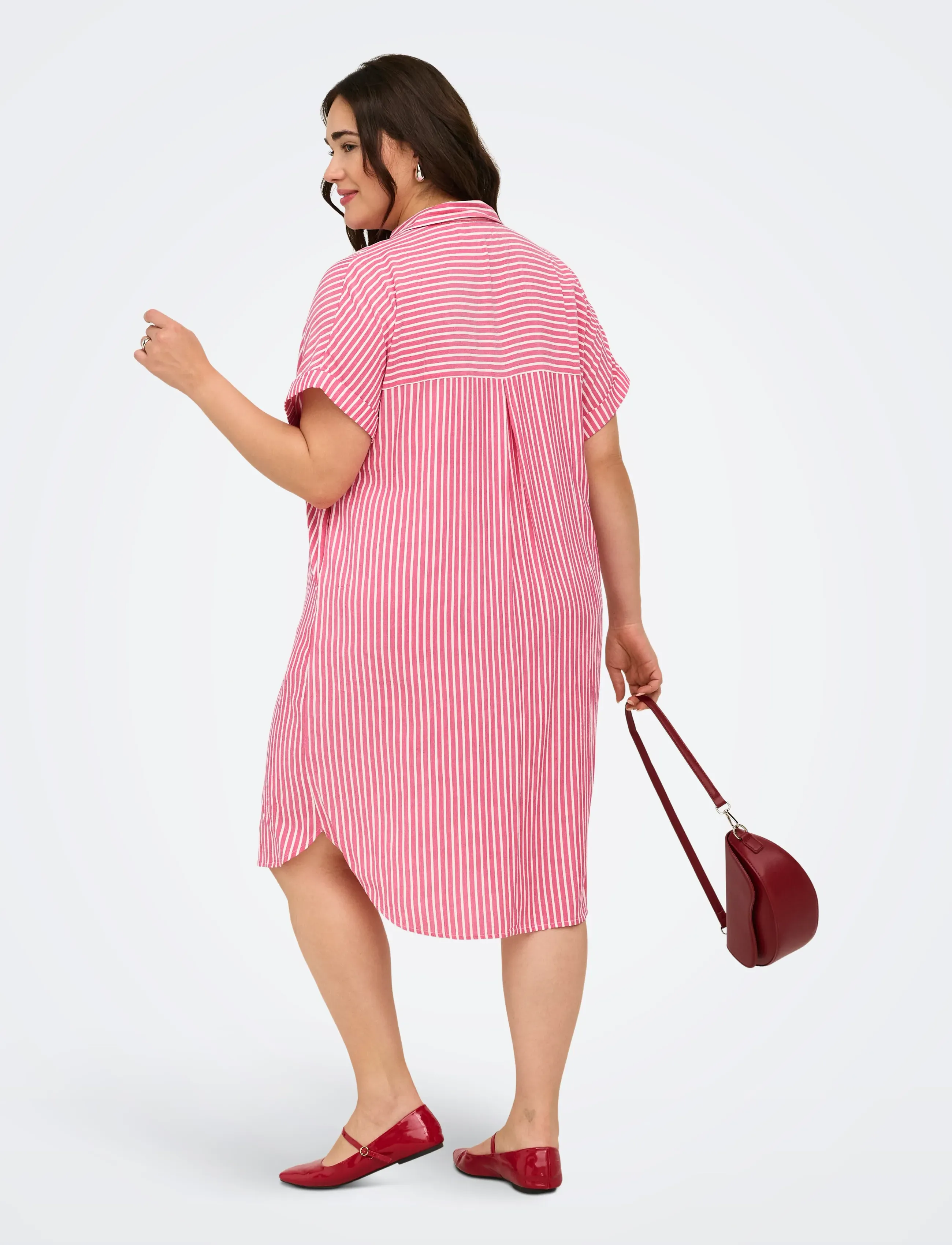 ONLY Carmakoma - CARPENNA S/S SHIRT KNEE DRESS WVN - hemdkleider - raspberry - 3
