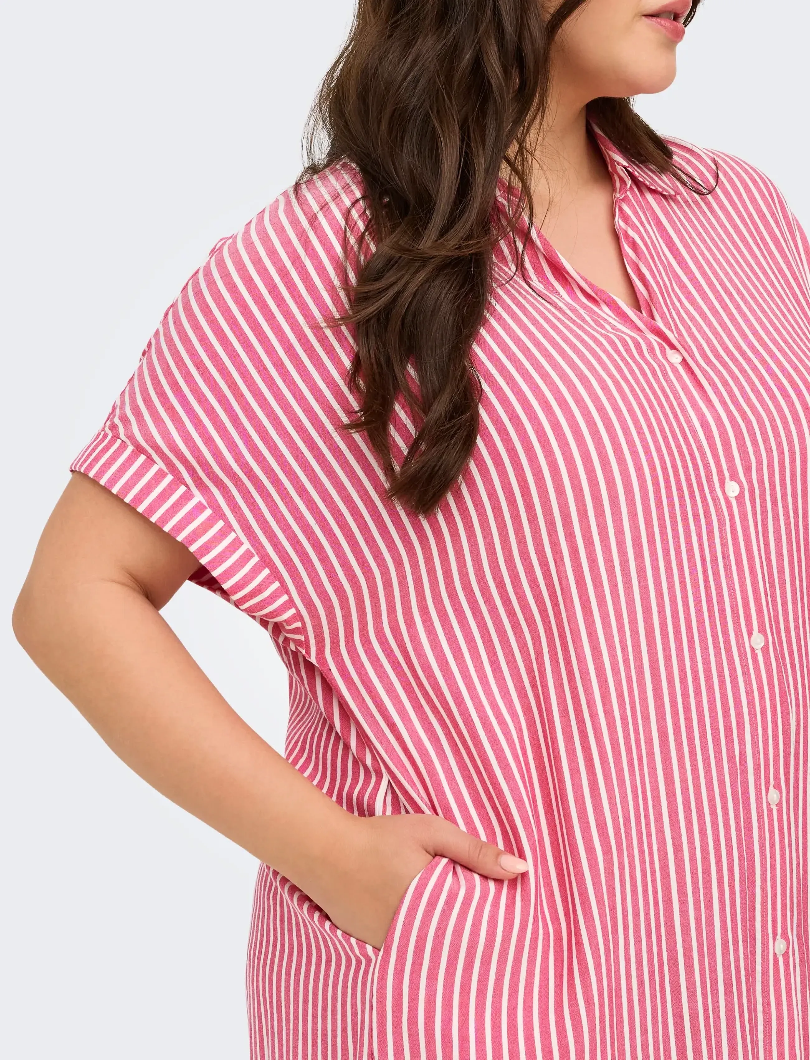 ONLY Carmakoma - CARPENNA S/S SHIRT KNEE DRESS WVN - hemdkleider - raspberry - 5