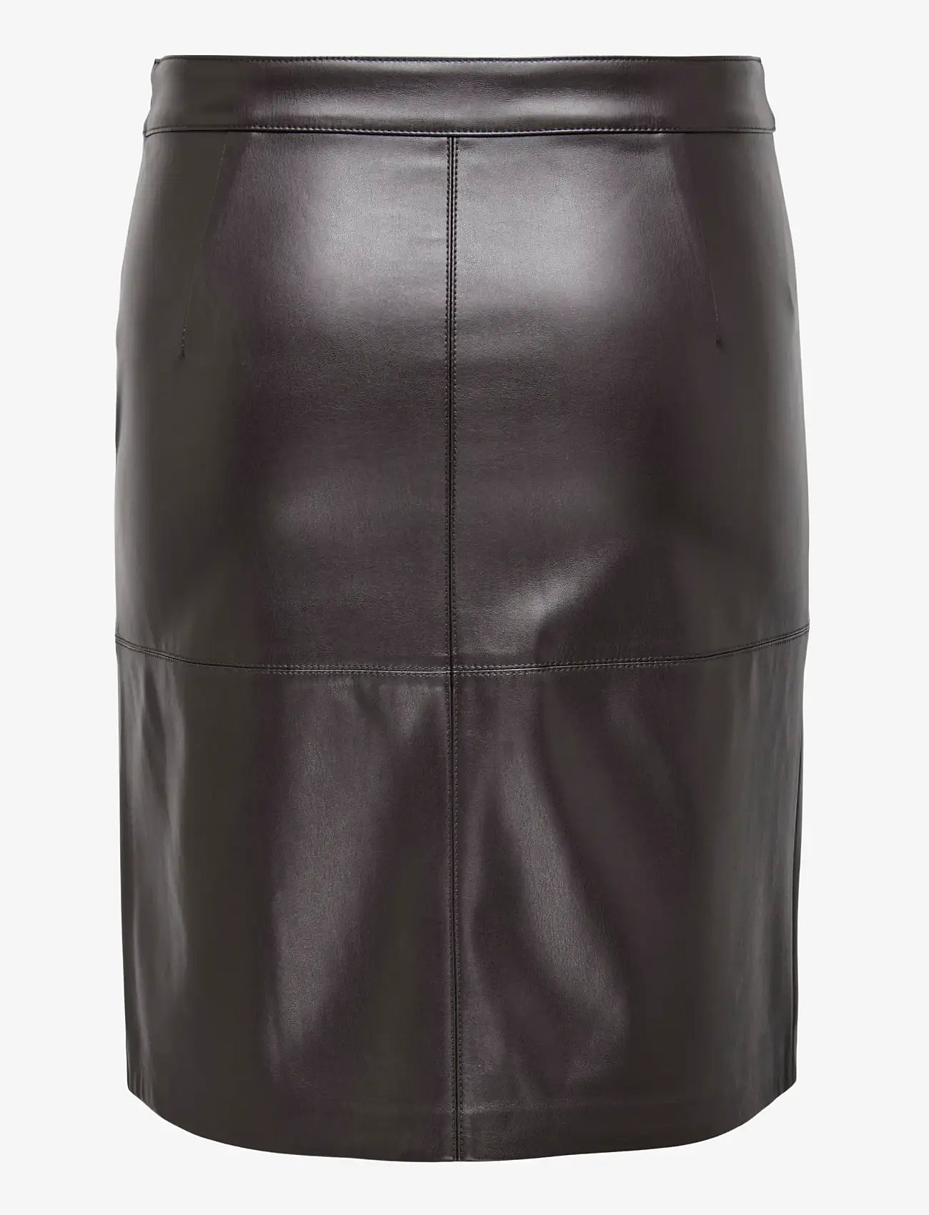 ONLY Carmakoma - CAROLINE FAUX LEATHER SKIRT OTW - pliiatsseelikud - chocolate torte - 2