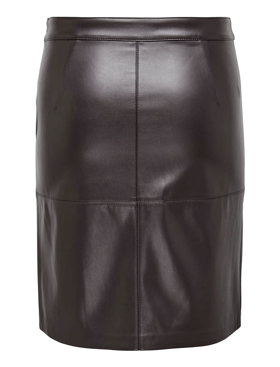ONLY Carmakoma - CAROLINE FAUX LEATHER SKIRT OTW - jupes crayon - chocolate torte - 2